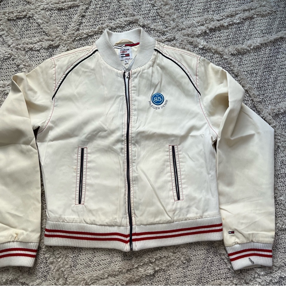 Tommy Hilfiger Cream Varsity Jacket